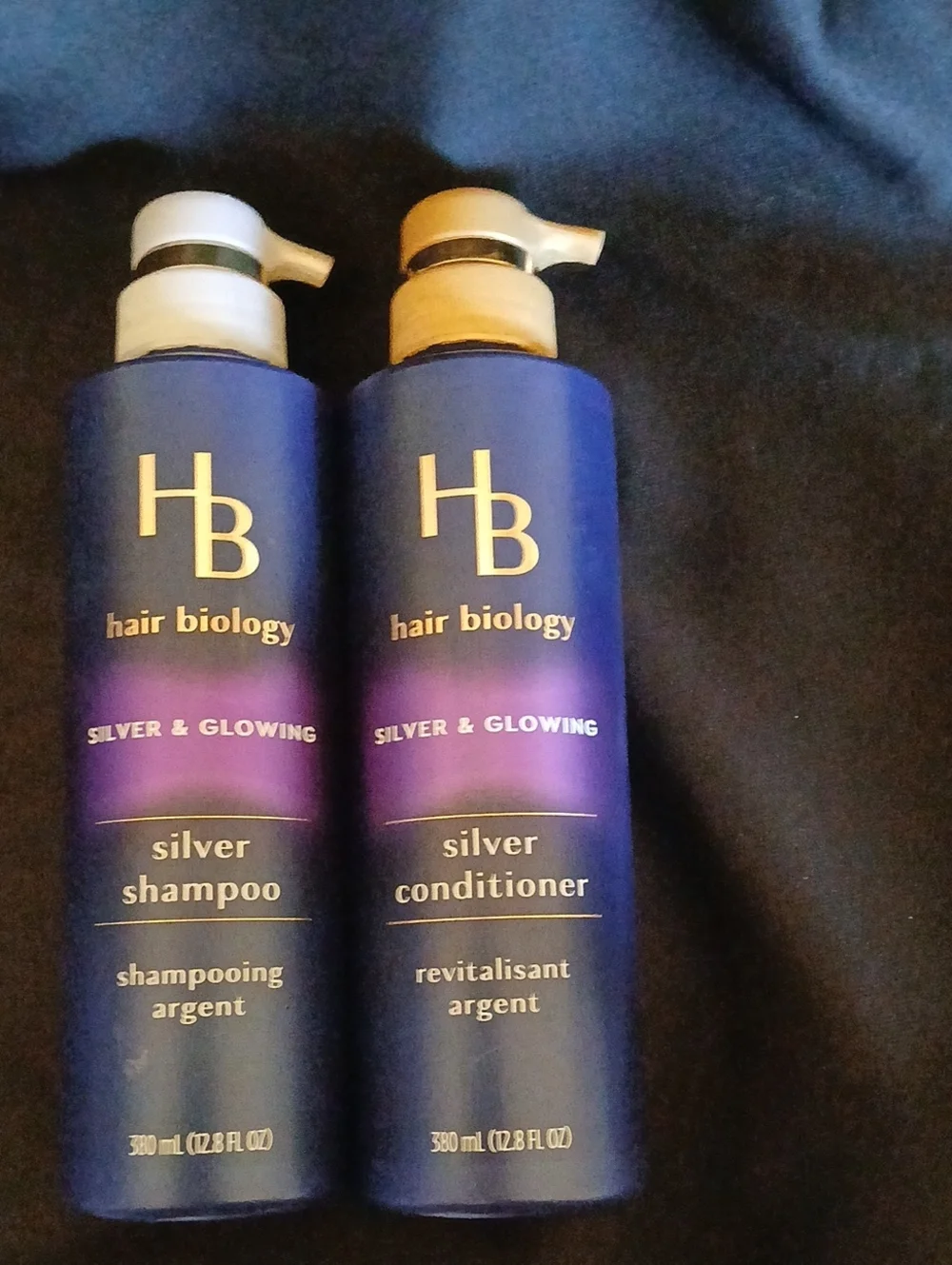 Hair Biology Silver & Glowing Shampoo & Conditioner Set - Blue